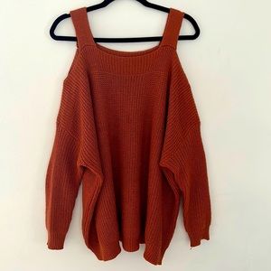 Shoulder cut out Oversized sweater